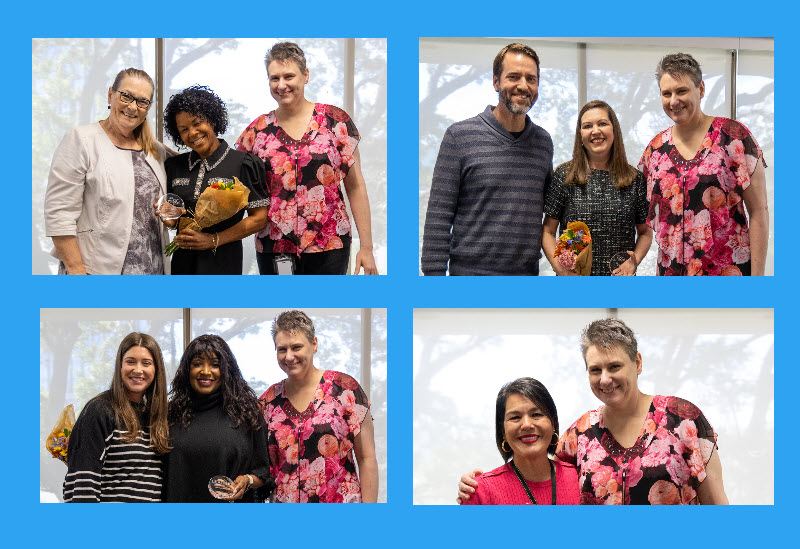 2025 Community Leading with Excellence award recipients with 5 Stones leadership.
